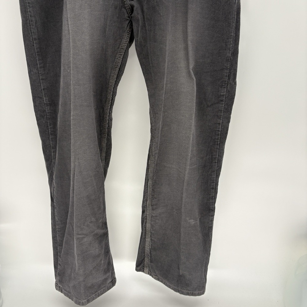 Y2K Wrangler Distressed Gray Corduroy Straight Fit Pants Pleated Grunge 38X30 - Picture 4 of 9